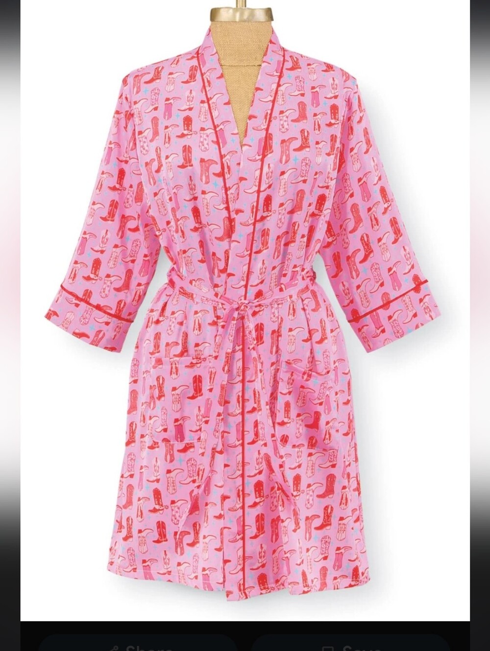 Hello Mello Pink Pajama Satin Bathrobe With Sash
